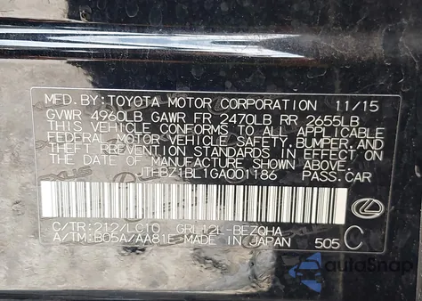 2016 Lexus Gs 350 z USA, uszkodzony, nr VIN JTHBZ1BL1GA001186